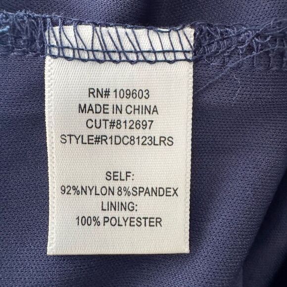 Rabbit Rabbit Rabbit Designs Navy Lace Crochet Ruffle Dress Size Large - Picture 5 of 5